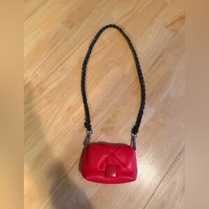 a new day Red Clutch with Black Chain Strap